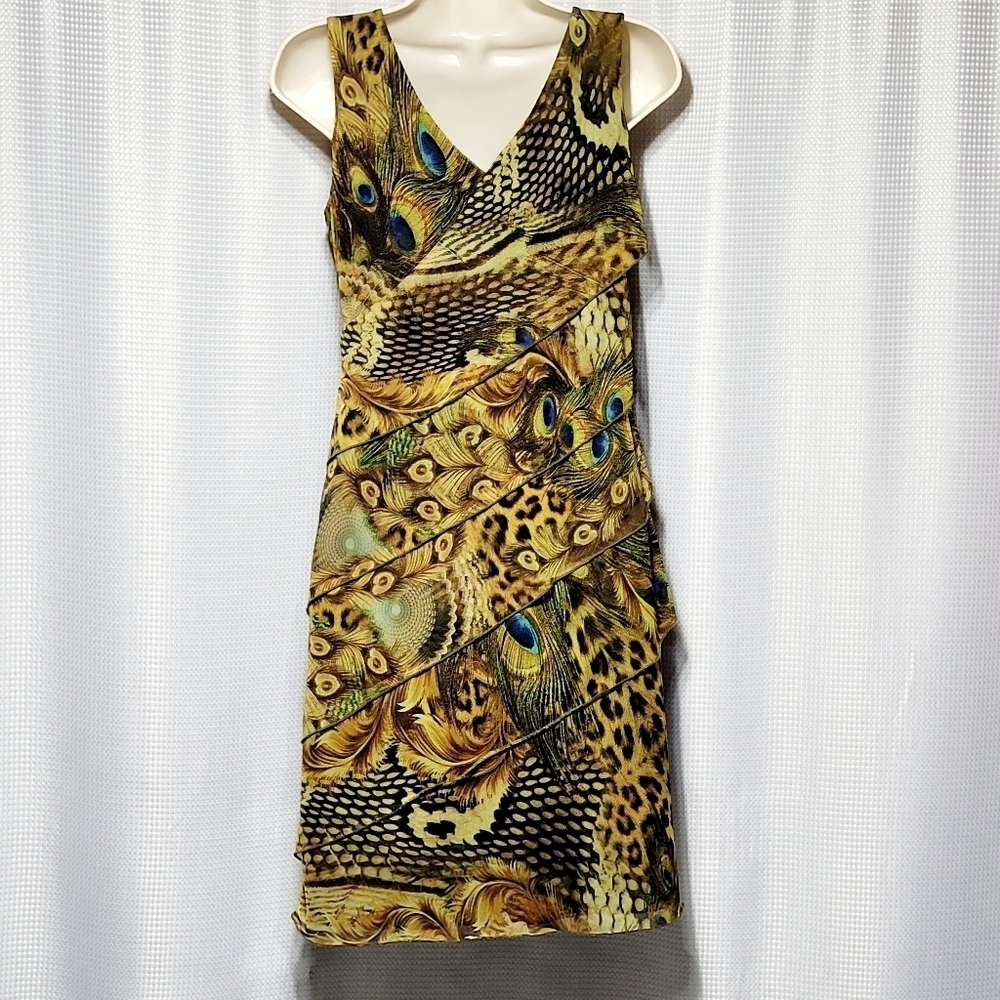 Mesmerize Leopard & Peacock Print Layered Shift S… - image 4
